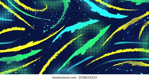 Abstract Grunge Brush Background with Halftone Effect. Sport Background with Brush Style. Scratch and Texture Elements For Design