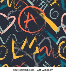 Abstract Grunge Brush Seamless Pattern