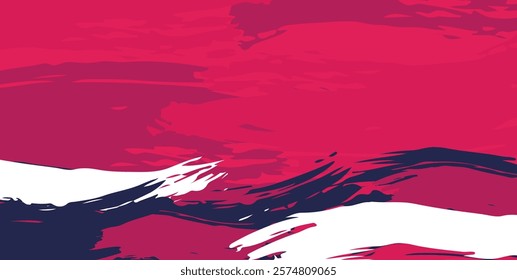 Abstract Grunge Brush Stroke Background, Sporty style background with red white and darkpurple brush colors, Rough watercolor brush stroke style background, graphic resouce