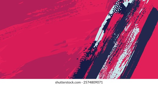 Abstract Grunge Brush Stroke Background, Sporty style background with red white and darkpurple brush colors, Rough watercolor brush stroke style, sport themed background