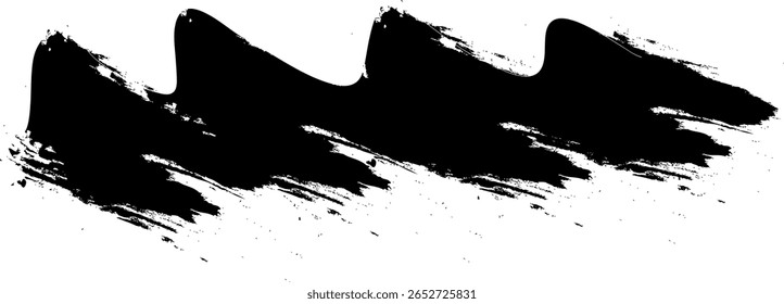 Abstractas trazo de pincel Grunge aislado sobre fondo blanco