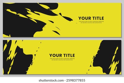 Abstract grunge brush stroke organic shapes banners