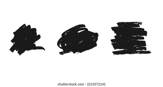 Abstract grunge brush stroke texture set. Vector graphic