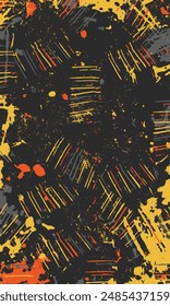 Abstract grunge brush stroke textured sports jersey fabric design template