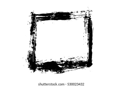 Abstract grunge  brush strokes frame with rough edges texture. EPS10 vector illustration