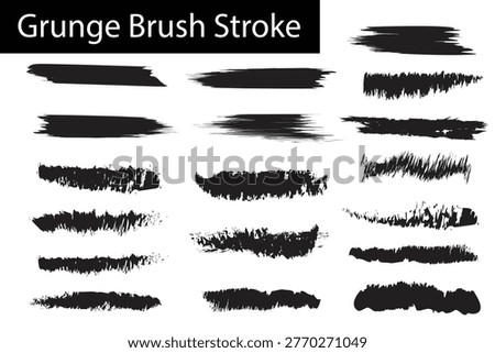 Abstract Grunge Brush strokes Label Vector, Hand Painted Brush Stroke Icons for Logo Watermarks