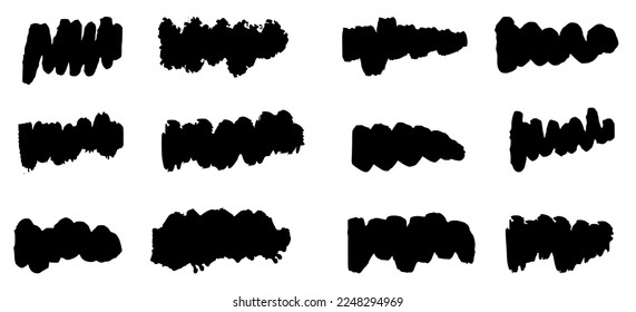Abstract grunge brush strokes vector collection