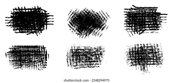 Abstract grunge brush strokes vector collection