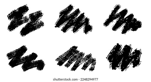 Abstract grunge brush strokes vector collection