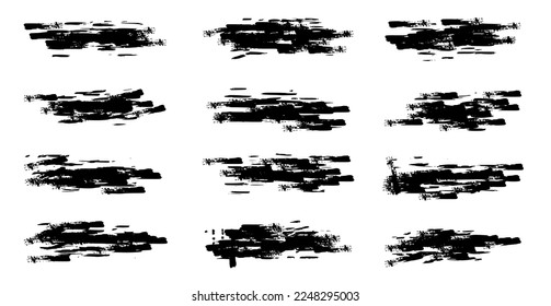 Resumen de trazos de pincel grunge colección vectorial