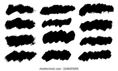 Abstract grunge brush strokes vector collection