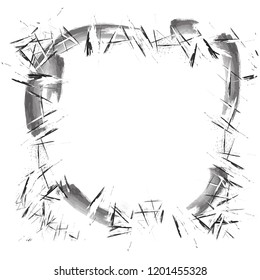 Abstract Grunge brush texture pattern, black grain frame wallpaper drawing lines and shapes Halloween Holiday decoration, vector illustration, vintage