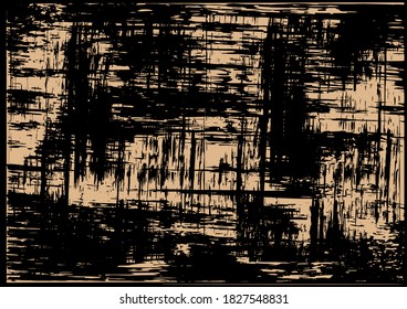 Abstract grunge brush textured backdrop. Vintage effect with noise and scratches. Retro design. Vector illustration.