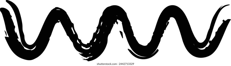 Abstract grunge brush wave line background vector art design striped line pattern for graphic design
