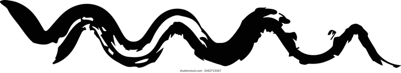 Abstract grunge brush wave line background vector art design striped line pattern for graphic design
