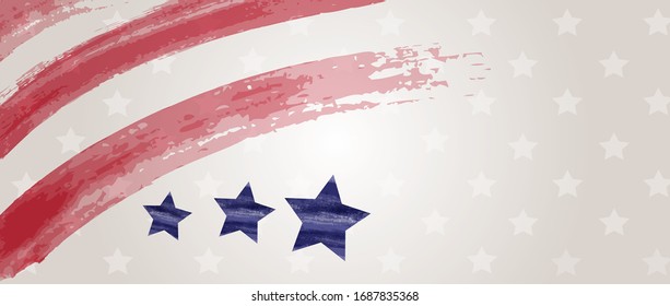 Abstract grunge brushed flag of USA. Template for United states of America national holidays (Independence day, Veteran's day, Memorial day, etc). Background template with stars.