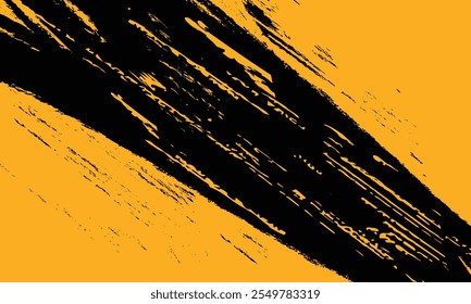 Abstrait grunge coup de pinceau, arrière-plan noir jaune