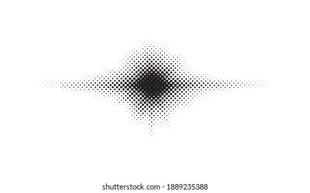 Abstract grunge burst halftone dots texture effect. Shine light effect halftone. Retro background, pop art style.