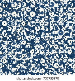 Abstract Grunge Button Motif Mottled Background. Seamless Pattern.
