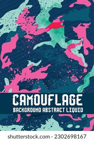 abstract grunge camouflage background vector design, liquid map style pattern, splash splatter spray paint texture, sport jersey sublimation printing design