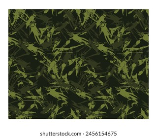 Camuflaje de grunge Abstractas, textura sin costuras, patrón de camuflaje militar, Ejército o cazando ropa de camuflaje verde caqui oscuro. Fondo de pantalla de camuflaje para textil y tela. Estilo de camuflaje de moda. Vector