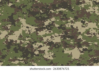Abstract grunge camouflage, seamless texture, military camouflage pattern, Army or hunting dark khaki green camo clothes. Camouflage wallpaper for textile and fabric. Fashion camo style. Vector