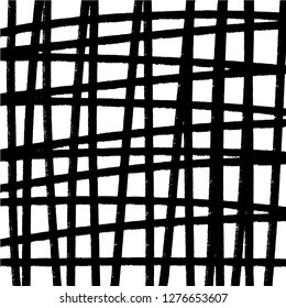 Abstract grunge cell, brush strokes, scribble. Universal design, decor element. Chaotic hand drawn sketch, isolated on white background.