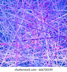 Abstract grunge chaotic background for web, print, wallpaper. Colorful texture of entangled random lines. Vector illustration in modern style. 