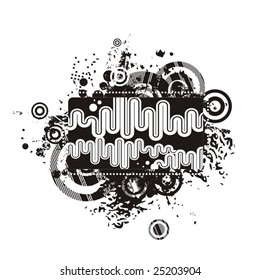 Abstract grunge circle design, vector series.
