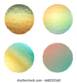 Abstract grunge circle set isolated - Low Poly circles vector illustration eps 10.