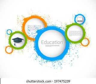 abstract grunge circles. education background