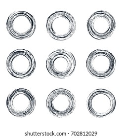 Abstract Grunge Circular Vector Set