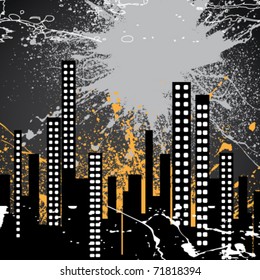abstract grunge city background design