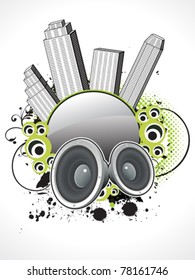 abstract grunge city background vector illustration