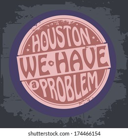 Abstract grunge color stamp or label with text, vector illustration