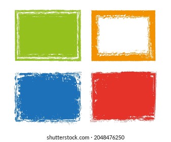 Abstract grunge colorful frames set.