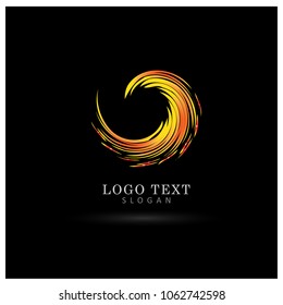 Abstract Grunge Colorful Logo. Symbol & Icon Vector Template