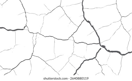 Abstract grunge cracks texture in grayscale pattern surface design for background and graphic asset use