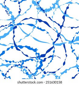 Abstract grunge curves vector seamless pattern