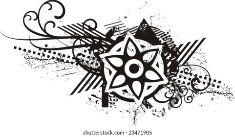 Abstract grunge design in black and white.