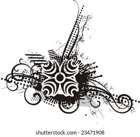 Diseño abstracto en blanco y negro.