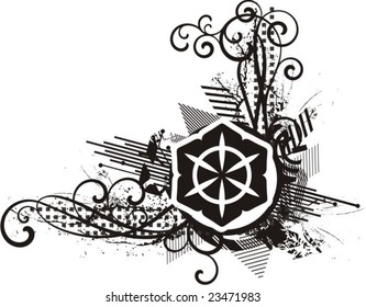 Diseño abstracto en blanco y negro.