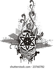 Abstract grunge design in black and white.