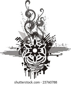 Abstract grunge design in black and white.