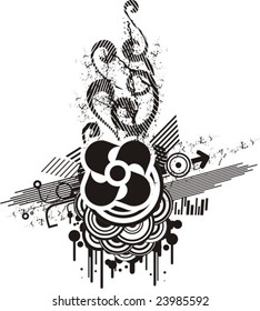 Diseño abstracto en blanco y negro.