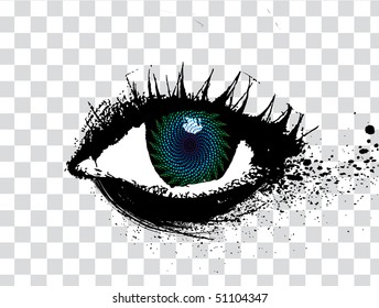abstract grunge design of an eye, vector illustration