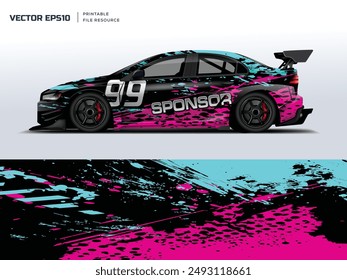 diseño abstracto del grunge para la librea de la envoltura del coche del deporte, marca de la etiqueta engomada del coche