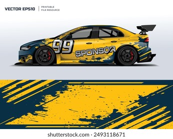 diseño abstracto del grunge para la librea de la envoltura del coche del deporte, marca de la etiqueta engomada del coche