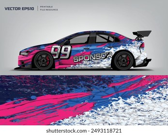 diseño abstracto del grunge para la librea de la envoltura del coche del deporte, marca de la etiqueta engomada del coche