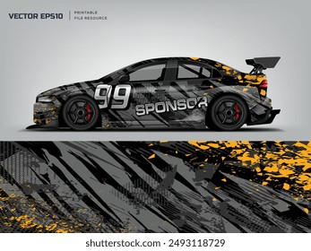 diseño abstracto del grunge para la librea de la envoltura del coche del deporte, marca de la etiqueta engomada del coche